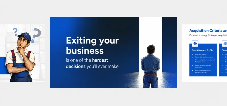 Illustrated fictional Indian personas in a business presentation scene