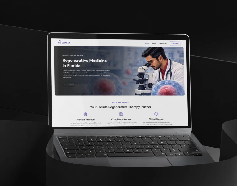 Illustrated fictional Indian personas in a medical laptop scene